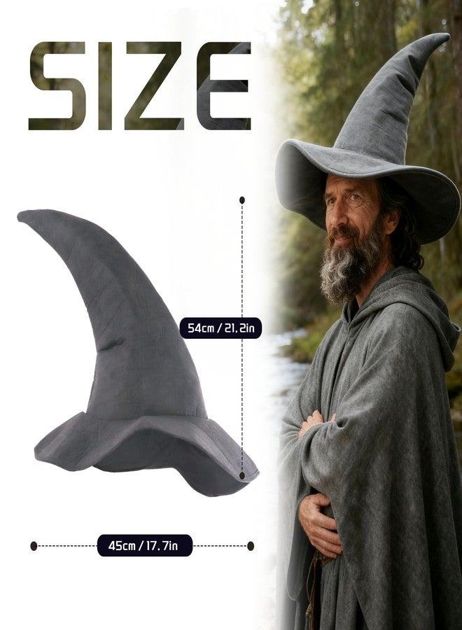 HOMELEX Grey Witch Hat Adult Wizard Hat Sorcerer Accessories Halloween - Image 5
